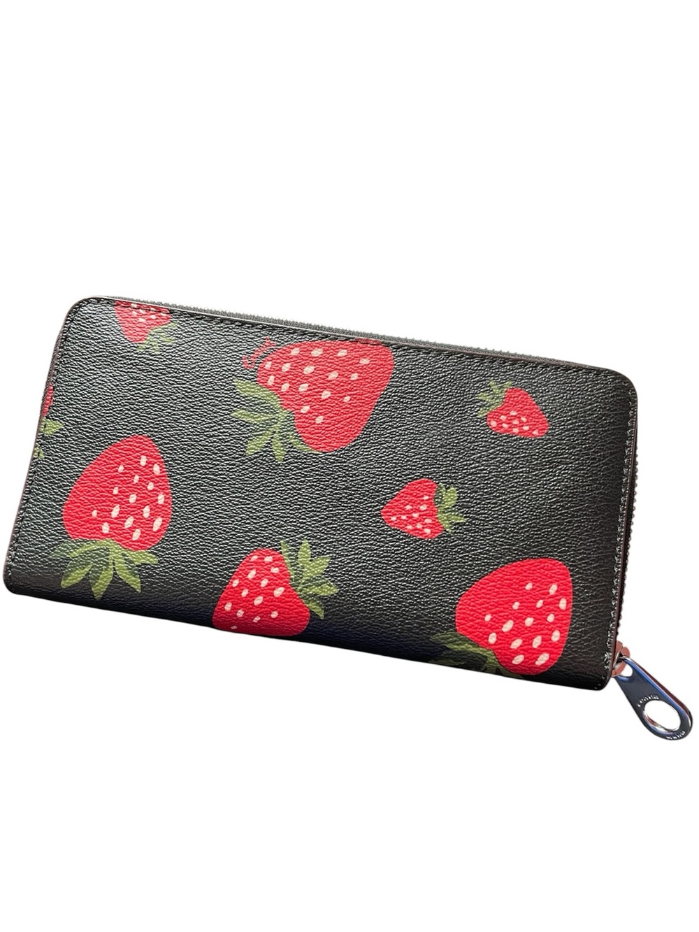 Black Strawberry Coach Wallet Wristlet - Picture 3 of 10